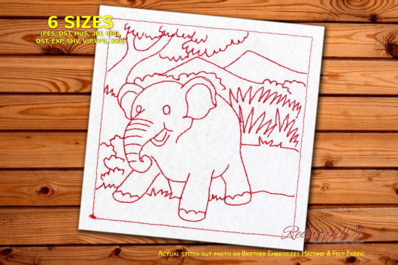 Baby Elephant in Jungle Redwork: A Craft Fair Review