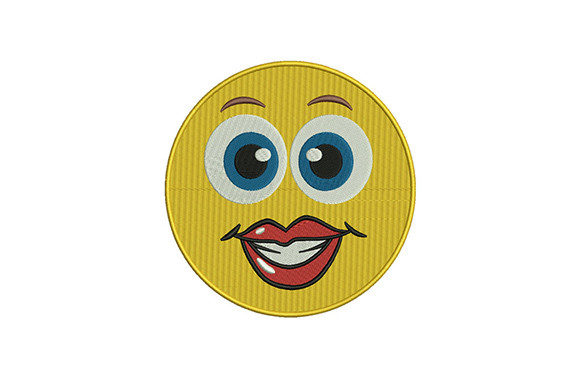 Cute Lips Emoji Face: A Playful Holiday Embroidery Pick