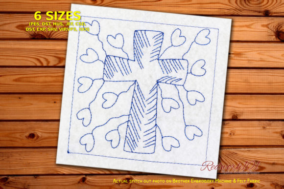 Easter Cross with Hearts Redwork: A Designer's Review