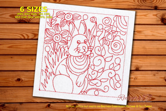 Review: Cartoon Little Bunny Sitting Redwork for Holidays