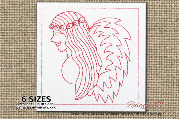 Review: Girl with Wings Virgo Symbol Redwork Design