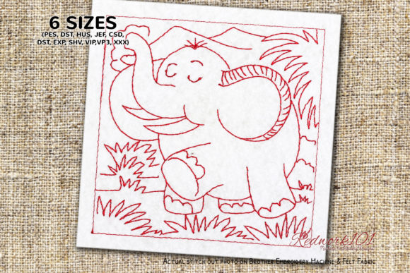 Review: Happy Baby Elephant in Forest Redwork Design