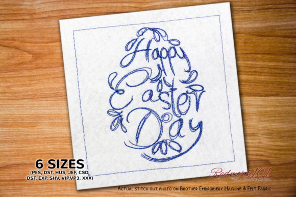 Review: Happy Easter in Egg Shape Text Redwork for Craft Fairs