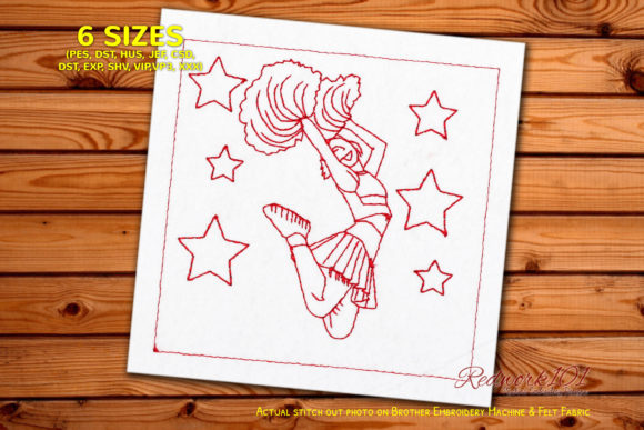 Review: Jumping Cheer Leader Redwork for Etsy Shops
