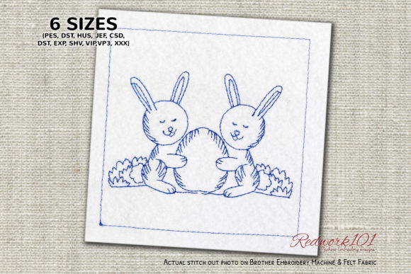 Review: Two Bunnies with Easter Egg Redwork for Apparel