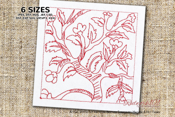 Reviewing Amazing Tree Redwork Design for Boutique Sweatshirts