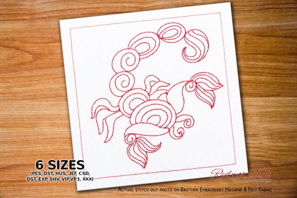 Scorpio Astrology Symbol Redwork Review for Craft Fairs